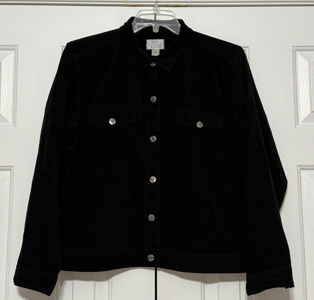 Vintage Y2K Christopher & Banks Black Trucker-Style Jacket, Size XL